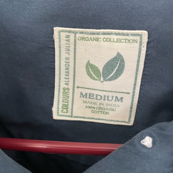 Colour Alexander Julian Organic Collection Navy Long Sleeve Button Down Medium - Picture 3 of 3